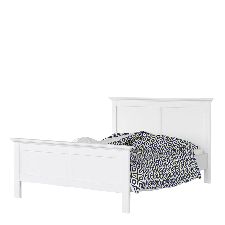 Paris Double Bed (140 x 200) in White - TidySpaces