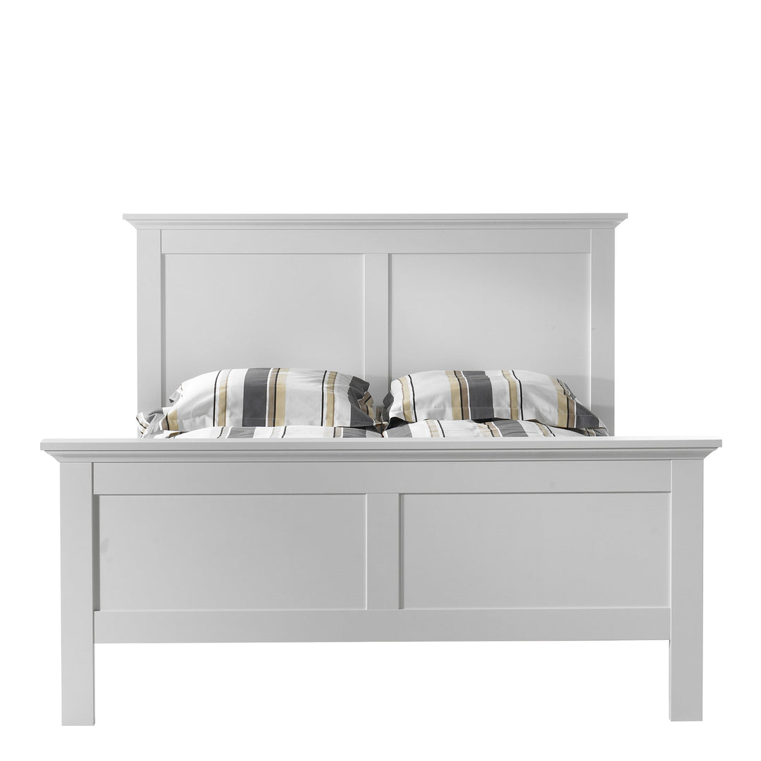 Paris Double Bed (140 x 200) in White - TidySpaces