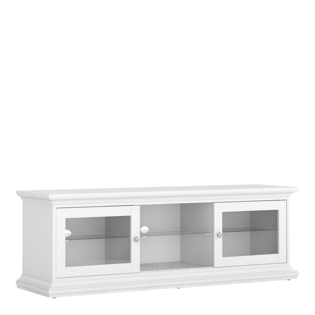 Paris TV Unit - Wide - 2 Doors 1 Shelf in White - TidySpaces