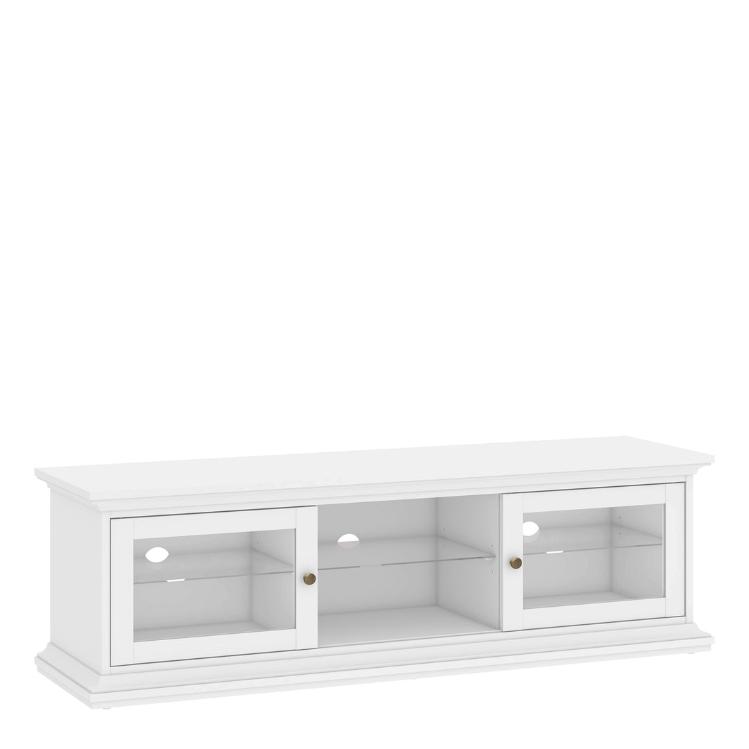 Paris TV Unit - Wide - 2 Doors 1 Shelf in White - TidySpaces