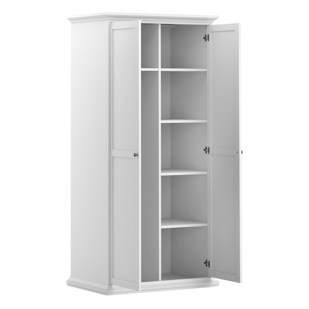 Paris Wardrobe with 2 Doors in White - TidySpaces