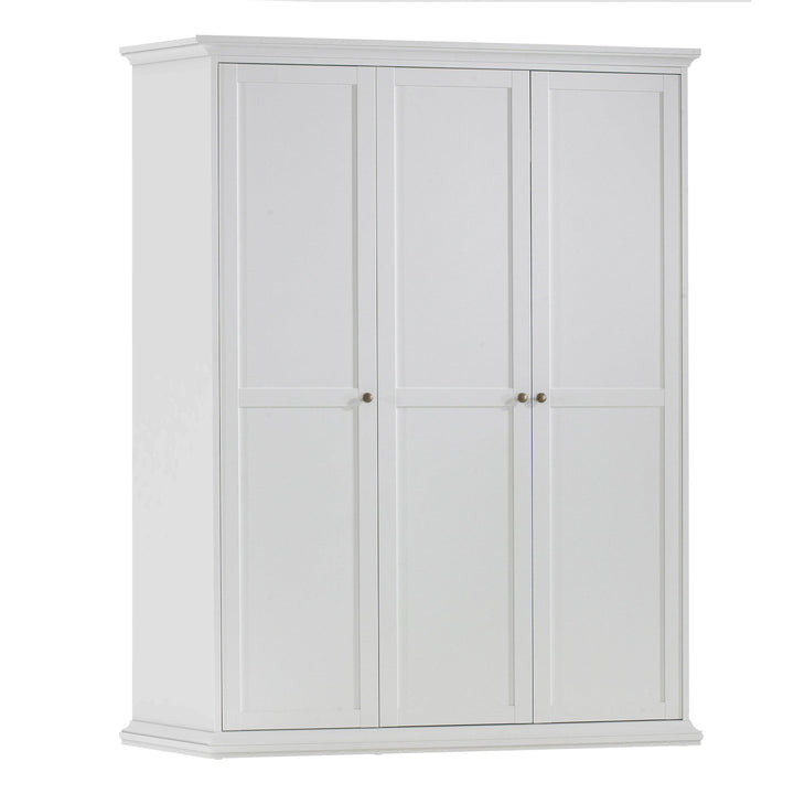 Paris Wardrobe with 3 Doors in White - TidySpaces