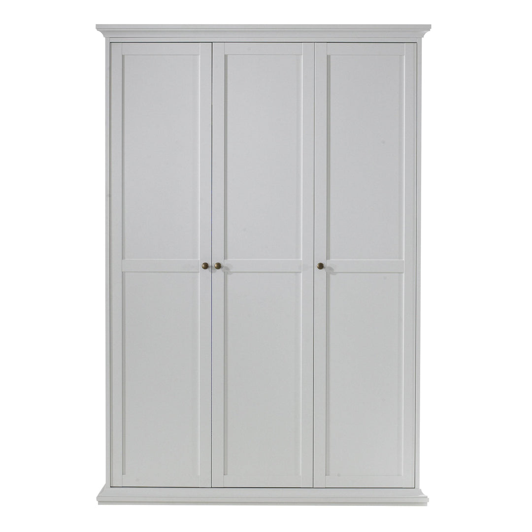 Paris Wardrobe with 3 Doors in White - TidySpaces