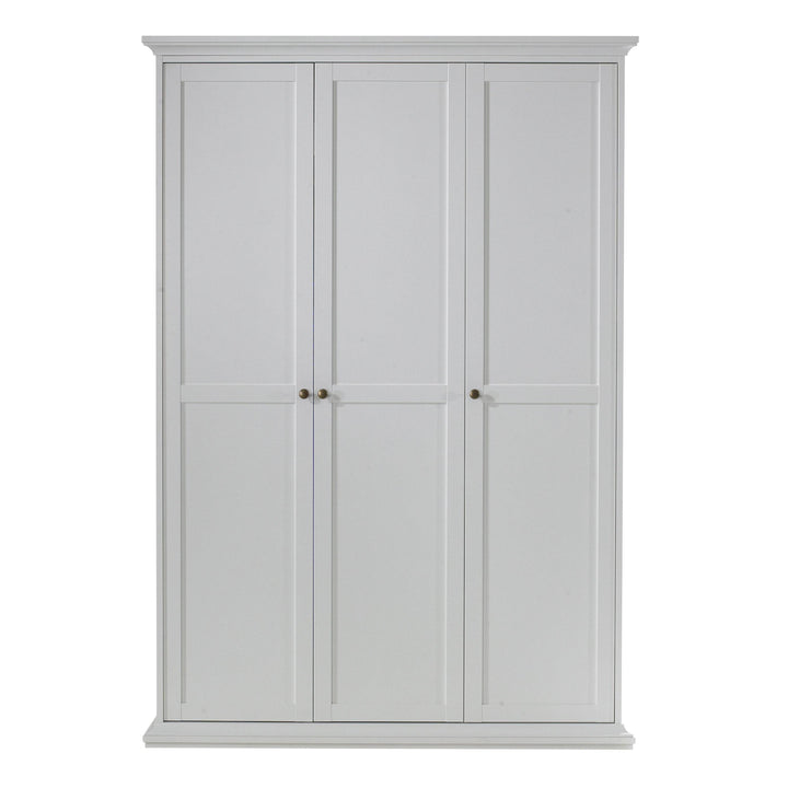 Paris Wardrobe with 3 Doors in White - TidySpaces