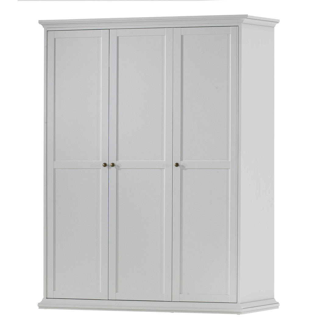 Paris Wardrobe with 3 Doors in White - TidySpaces