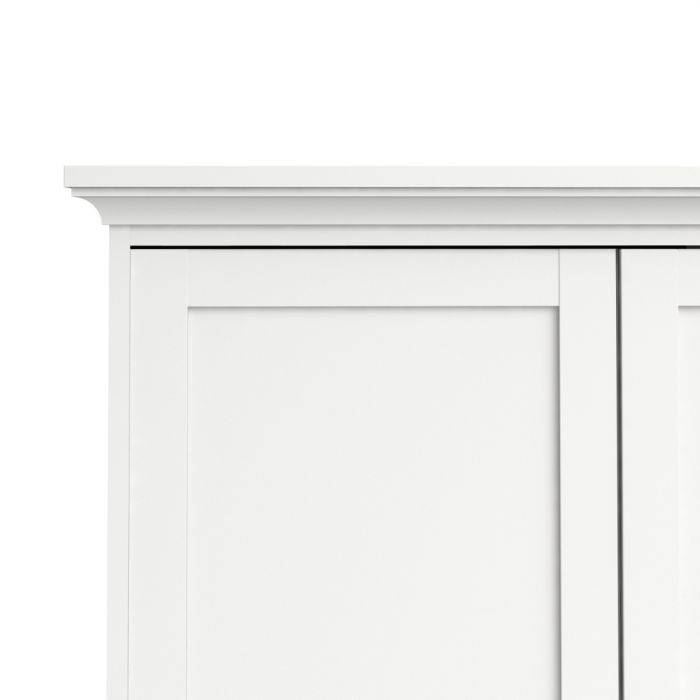 Paris Wardrobe with 4 Doors and 2 Drawers in White - TidySpaces