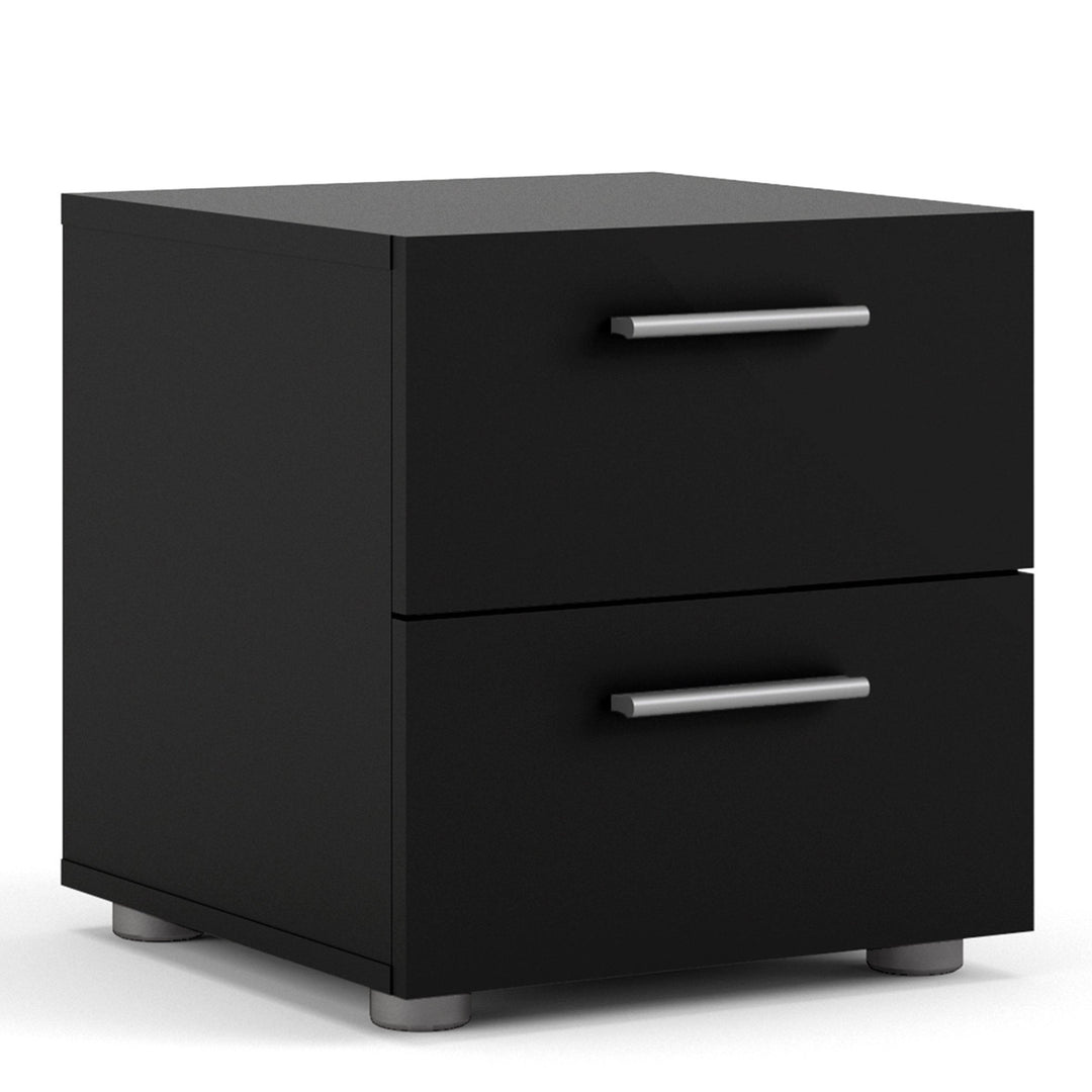 Pepe Bedside 2 Drawers in Black - TidySpaces