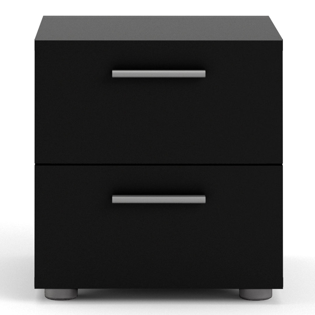 Pepe Bedside 2 Drawers in Black - TidySpaces