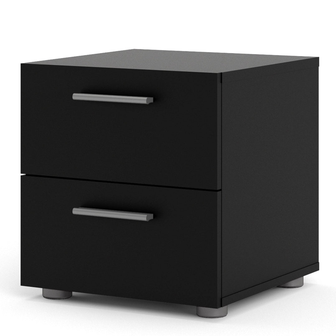 Pepe Bedside 2 Drawers in Black - TidySpaces