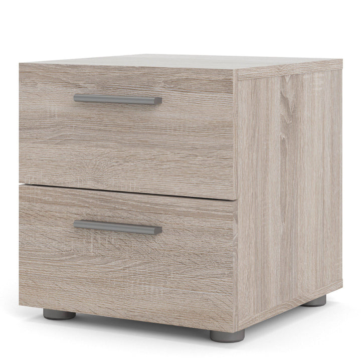 Pepe Bedside 2 Drawers in Truffle Oak - TidySpaces