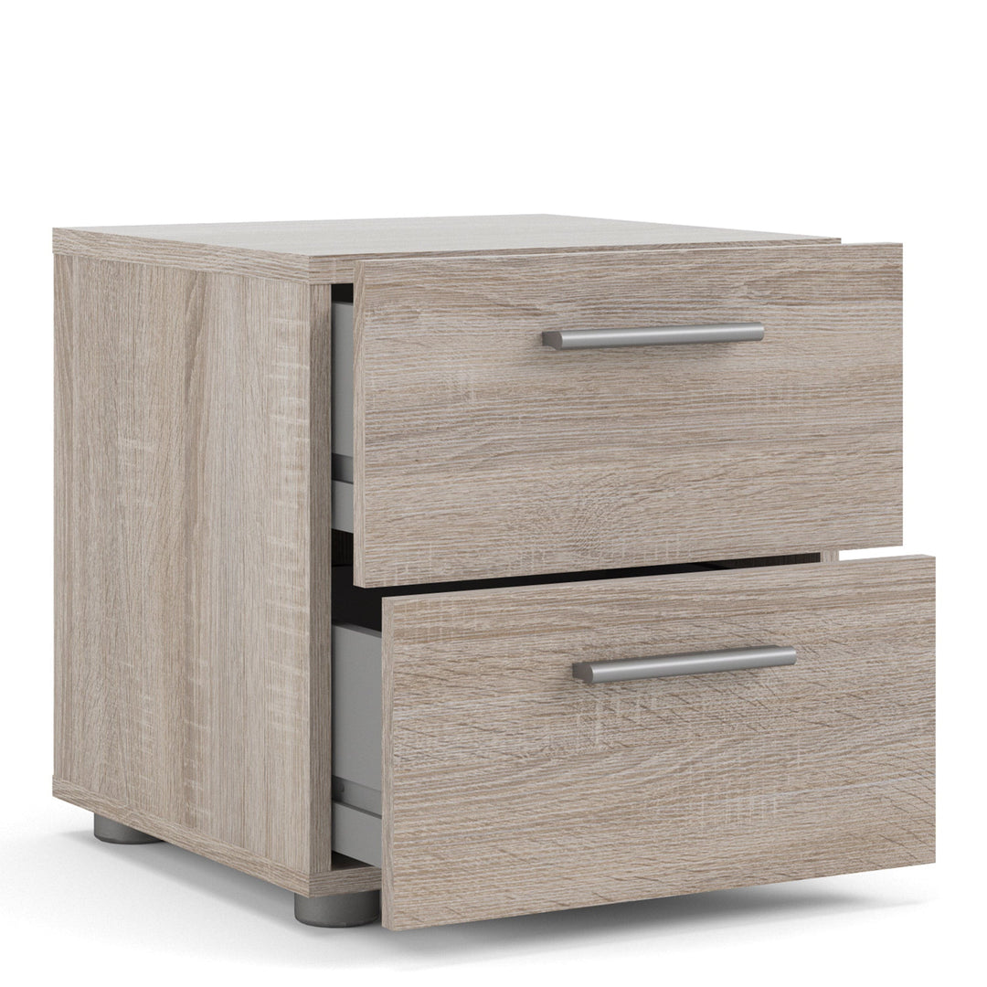 Pepe Bedside 2 Drawers in Truffle Oak - TidySpaces