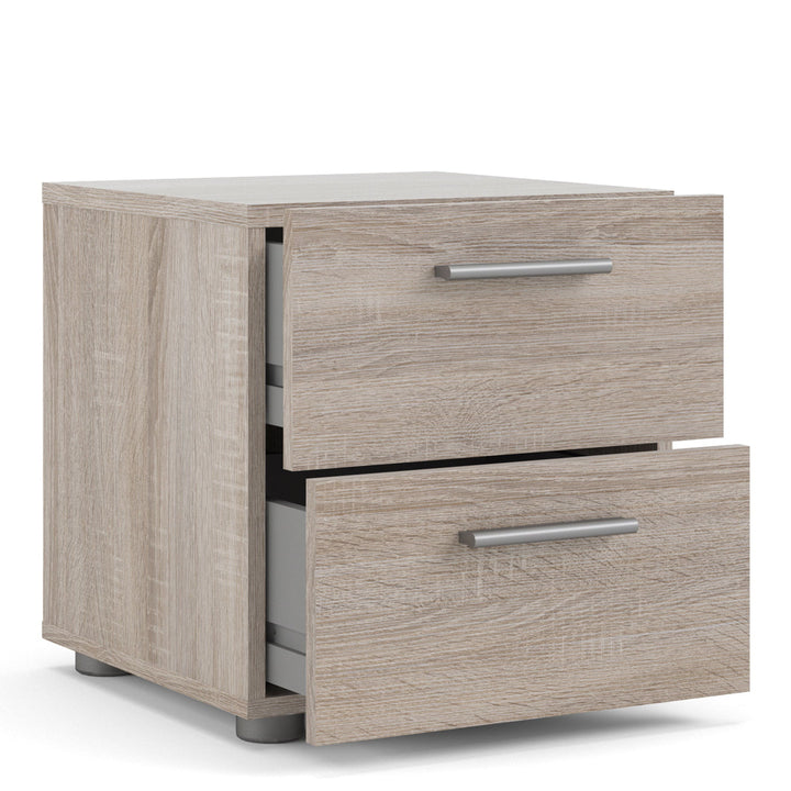 Pepe Bedside 2 Drawers in Truffle Oak - TidySpaces