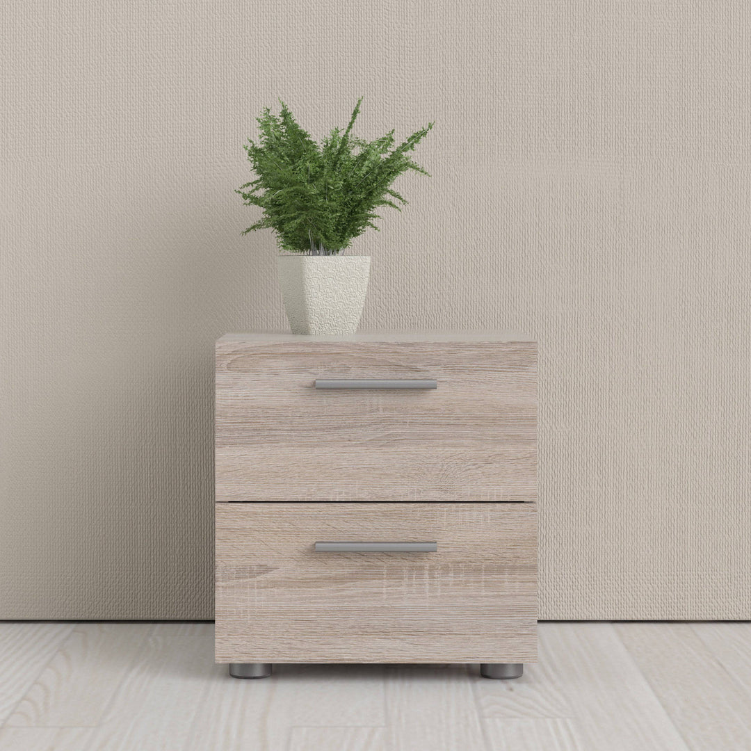 Pepe Bedside 2 Drawers in Truffle Oak - TidySpaces