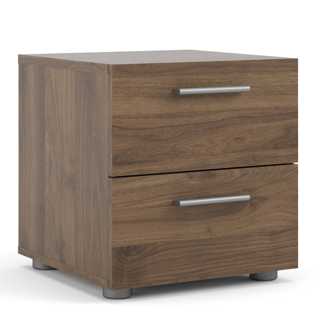 Pepe Bedside 2 Drawers in Walnut - TidySpaces