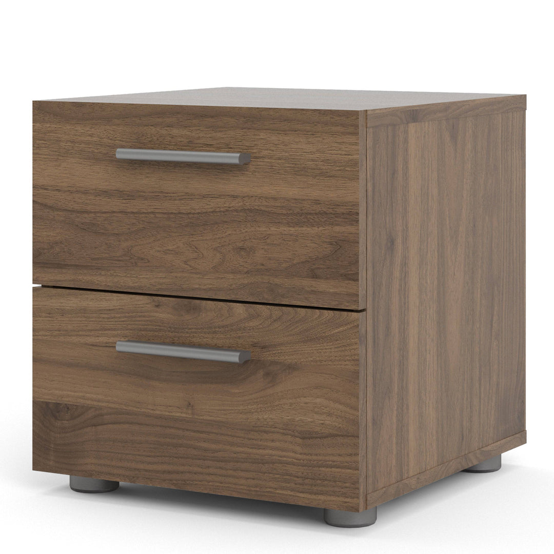 Pepe Bedside 2 Drawers in Walnut - TidySpaces