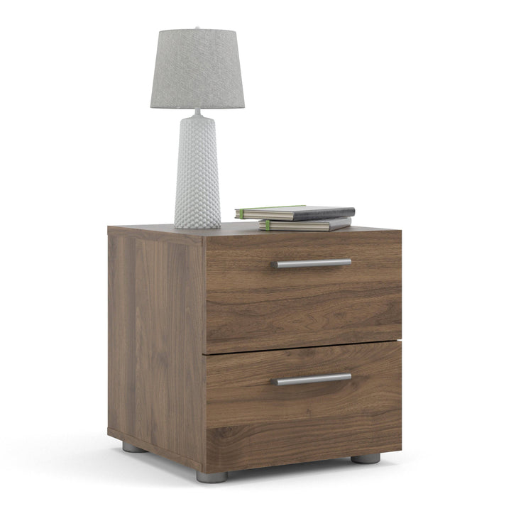 Pepe Bedside 2 Drawers in Walnut - TidySpaces