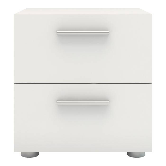 Pepe Bedside 2 Drawers in White - TidySpaces