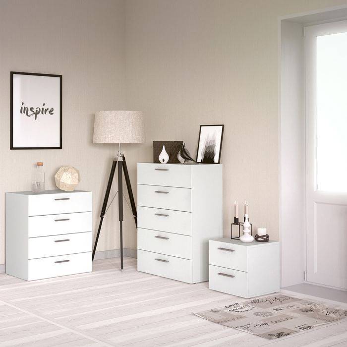 Pepe Bedside 2 Drawers in White - TidySpaces