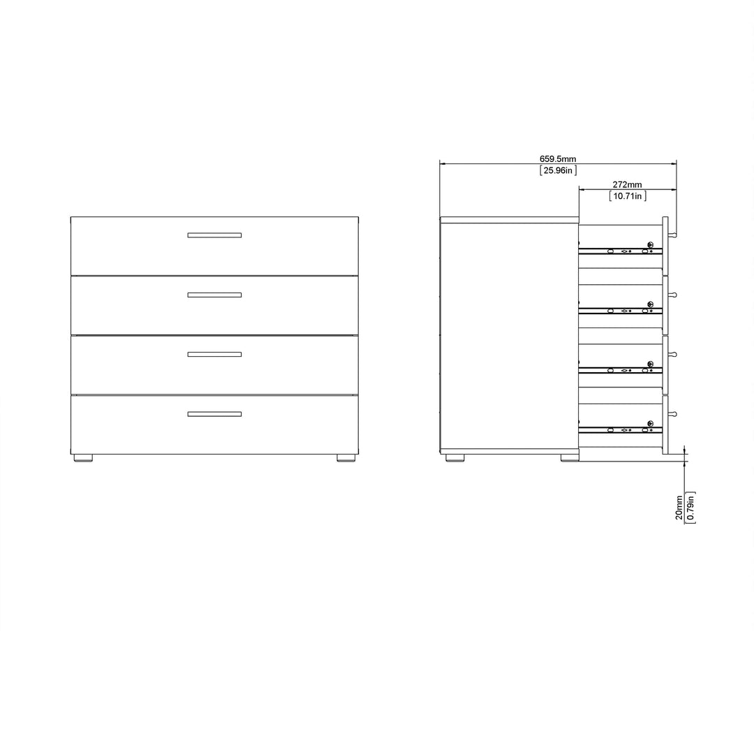 Pepe Chest of 4 Drawers in Oak - TidySpaces