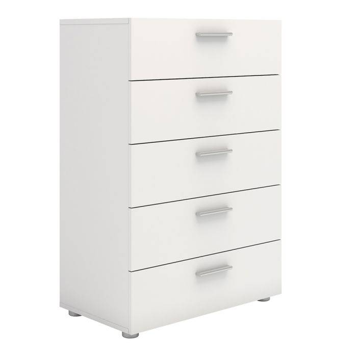 Pepe Chest of 5 Drawers in White - TidySpaces