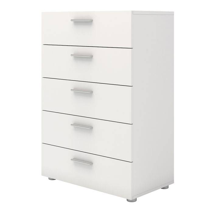 Pepe Chest of 5 Drawers in White - TidySpaces