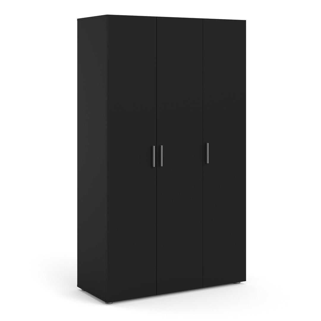 Pepe Wardrobe with 3 doors in Black - TidySpaces