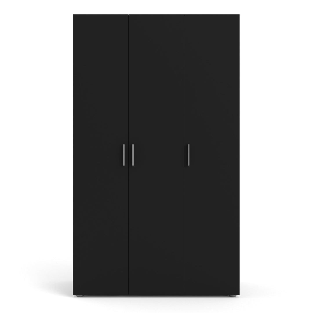 Pepe Wardrobe with 3 doors in Black - TidySpaces