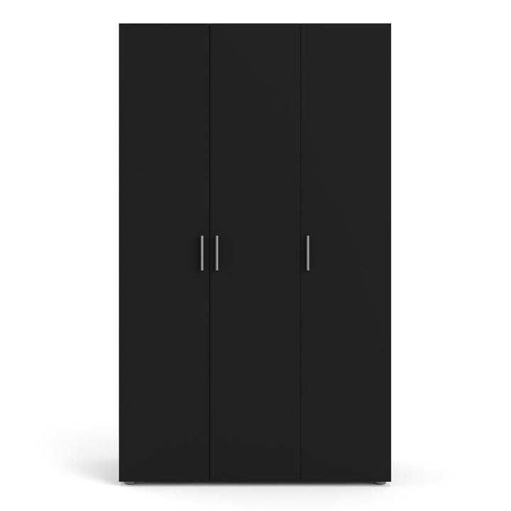 Pepe Wardrobe with 3 doors in Black - TidySpaces