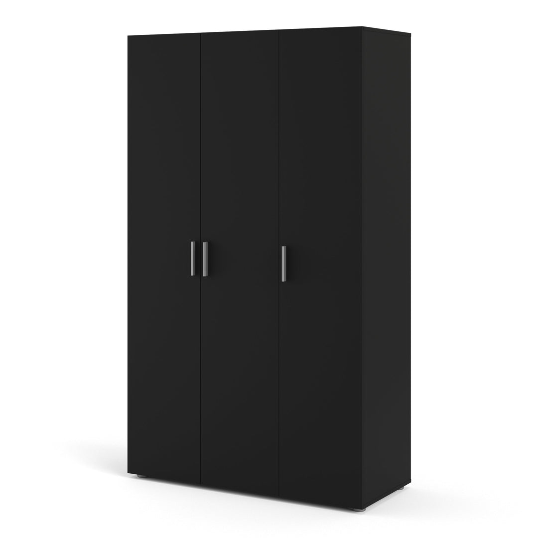 Pepe Wardrobe with 3 doors in Black - TidySpaces
