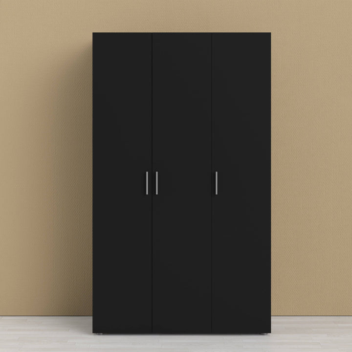 Pepe Wardrobe with 3 doors in Black - TidySpaces
