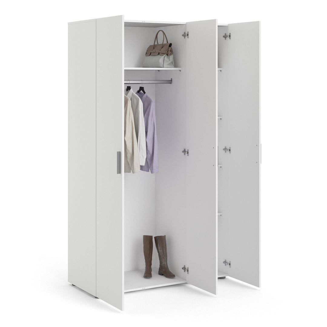 Pepe Wardrobe with 3 doors in White - TidySpaces