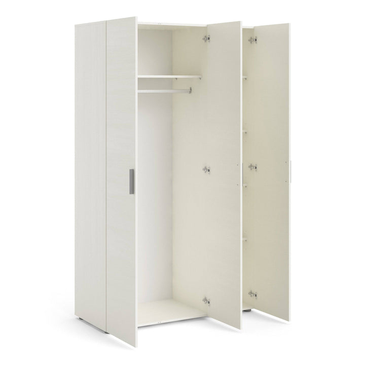 Pepe Wardrobe with 3 doors in White woodgrain - TidySpaces