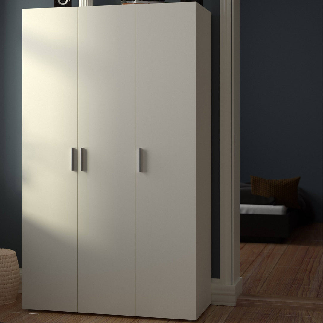 Pepe Wardrobe with 3 doors in White woodgrain - TidySpaces