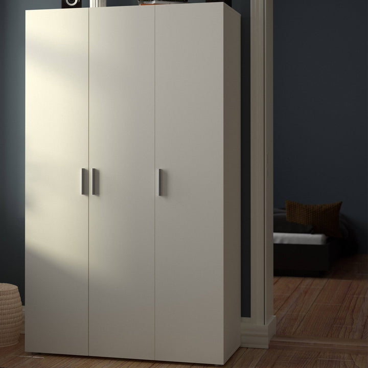 Pepe Wardrobe with 3 doors in White woodgrain - TidySpaces