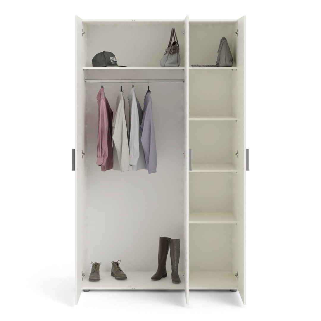 Pepe Wardrobe with 3 doors in White woodgrain - TidySpaces