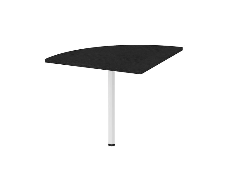 Prima Corner desk top in Black woodgrain with White legs - TidySpaces