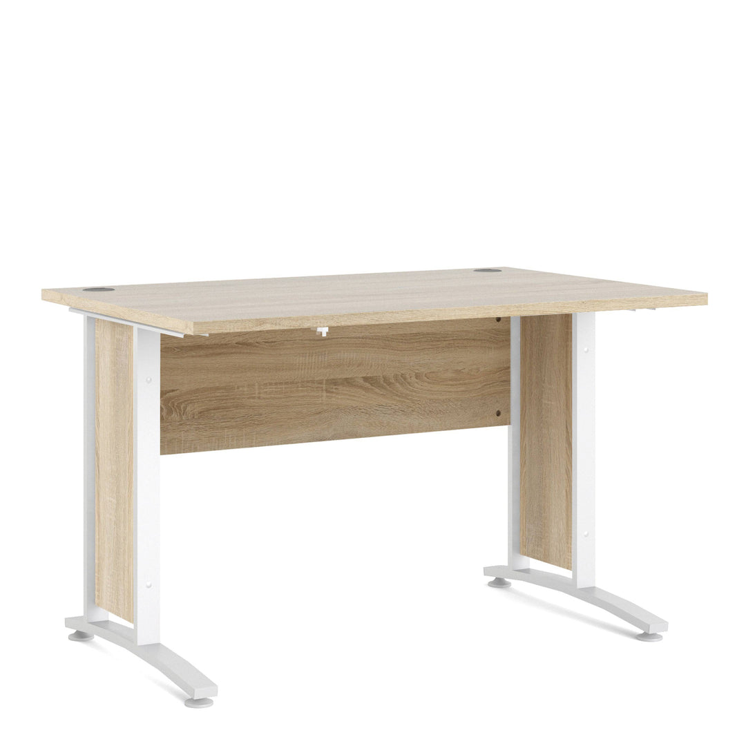 Prima Desk 120 cm in Oak with White legs - TidySpaces