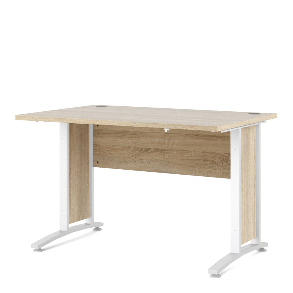 Prima Desk 120 cm in Oak with White legs - TidySpaces