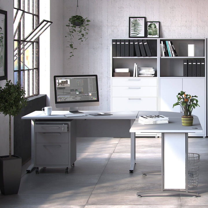 Prima Desk 120 cm in White with White legs - TidySpaces