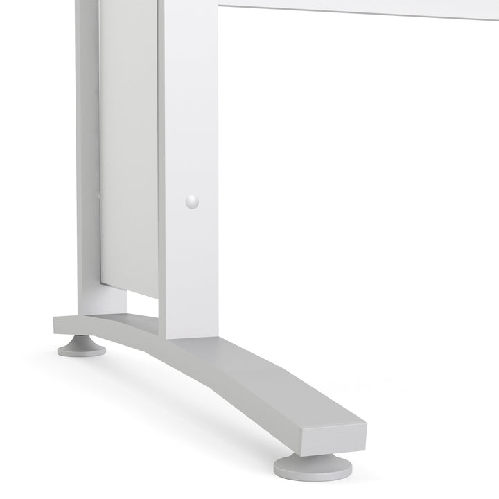 Prima Desk 120 cm in White with White legs - TidySpaces