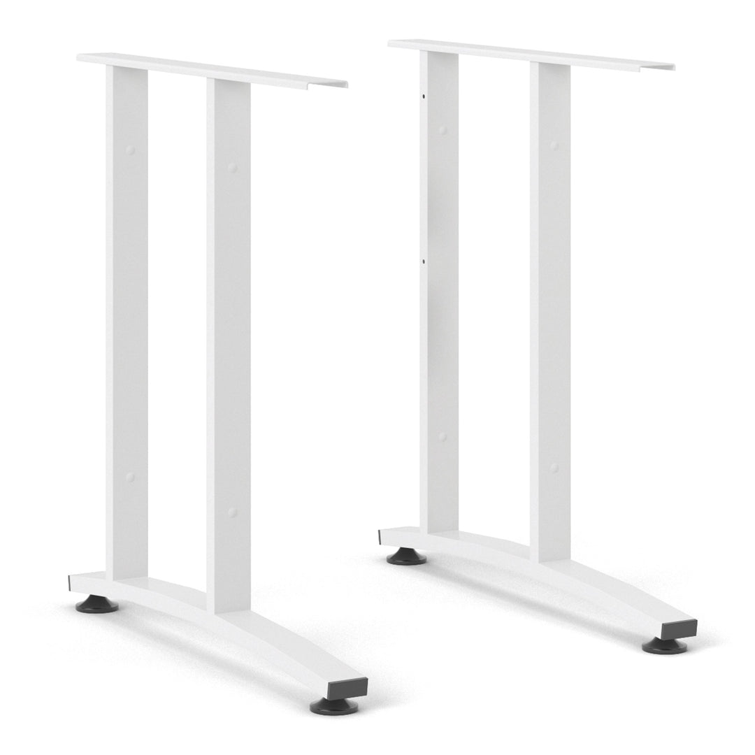 Prima Desk 120 cm in White with White legs - TidySpaces