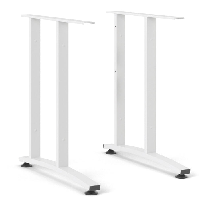 Prima Desk 120 cm in White with White legs - TidySpaces