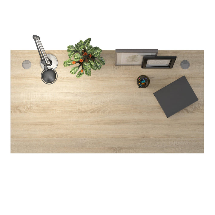 Prima Desk 150 cm in Oak with White legs - TidySpaces