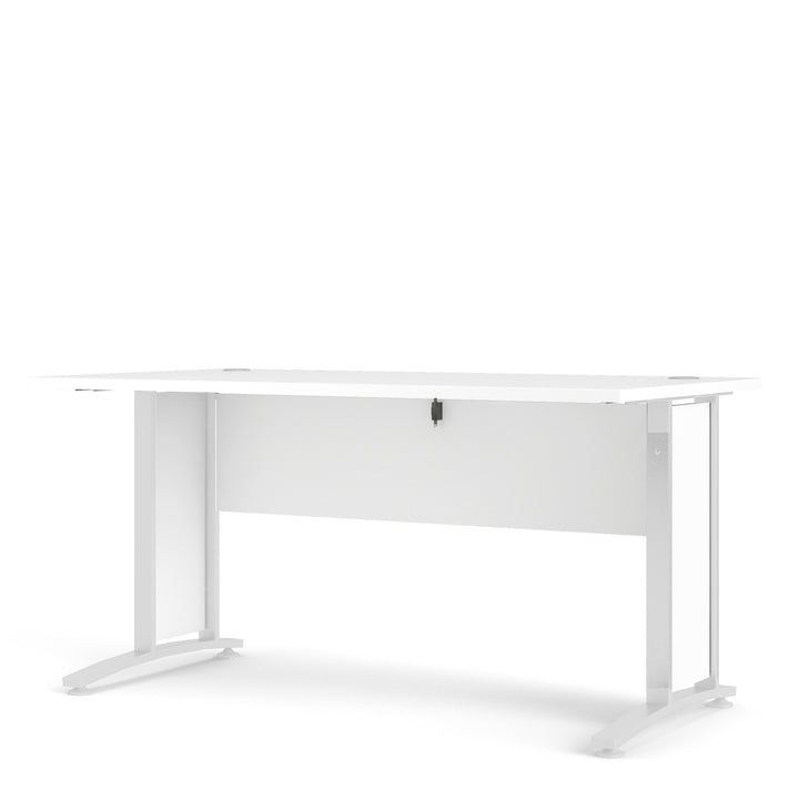 Prima Desk 150 cm in White with White legs - TidySpaces