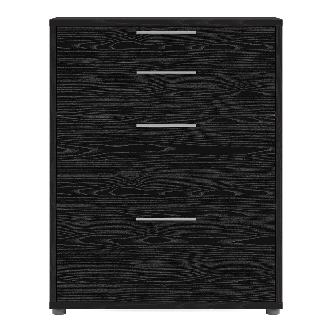 Prima Office Storage With 2 Drawers + 2 File Drawers In Black Woodgrain - TidySpaces