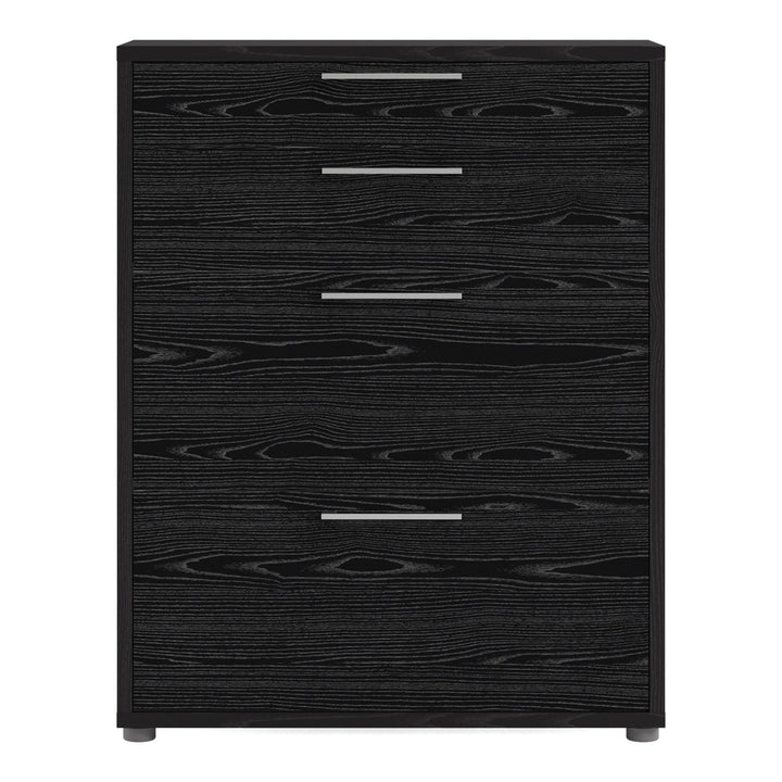 Prima Office Storage With 2 Drawers + 2 File Drawers In Black Woodgrain - TidySpaces