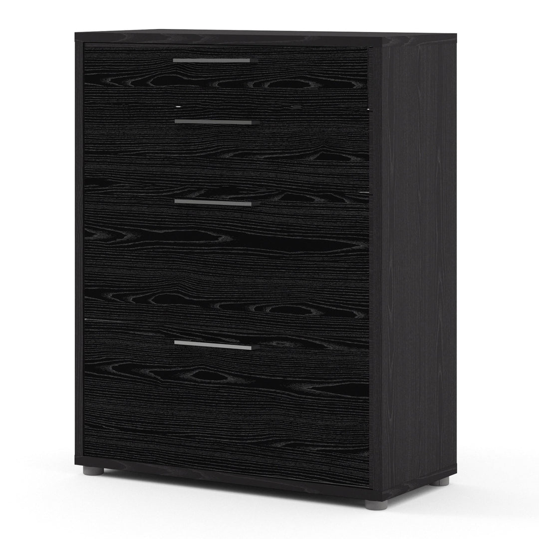 Prima Office Storage With 2 Drawers + 2 File Drawers In Black Woodgrain - TidySpaces