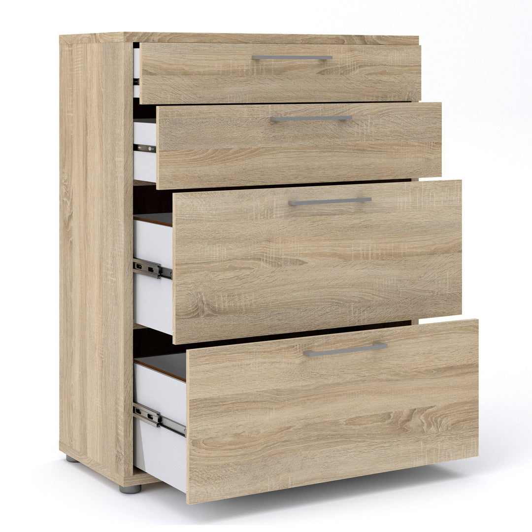 Prima Office Storage With 2 Drawers + 2 File Drawers In Oak - TidySpaces