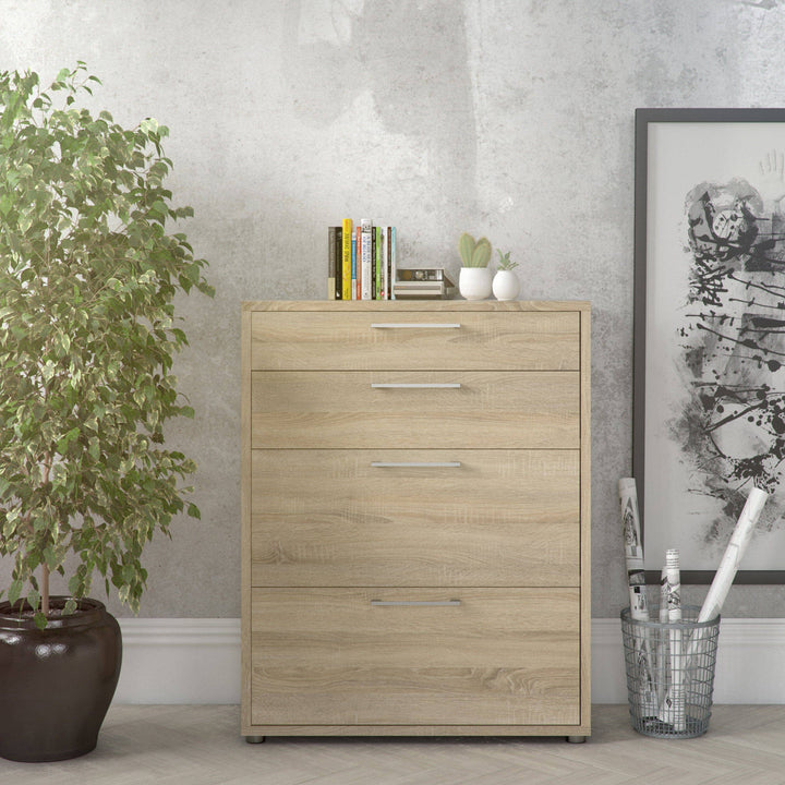 Prima Office Storage With 2 Drawers + 2 File Drawers In Oak - TidySpaces