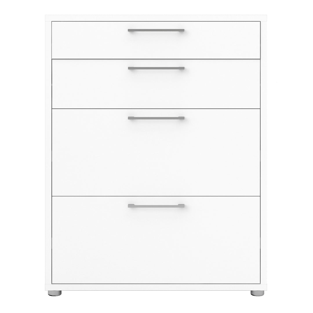 Prima Office Storage With 2 Drawers + 2 File Drawers In White - TidySpaces